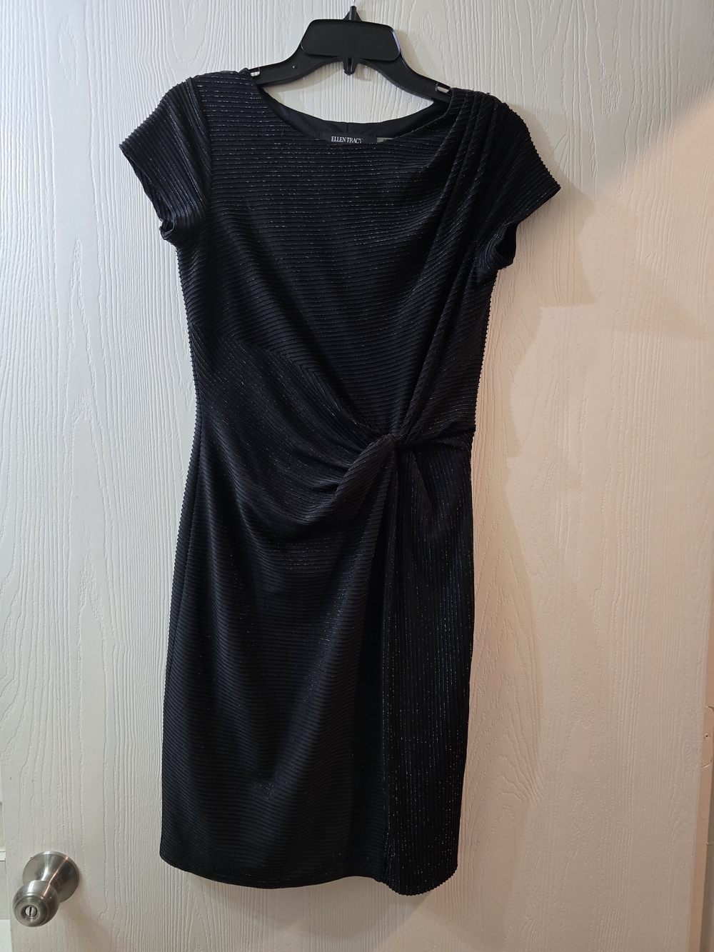 Black Knot-Detail Sheath Dress